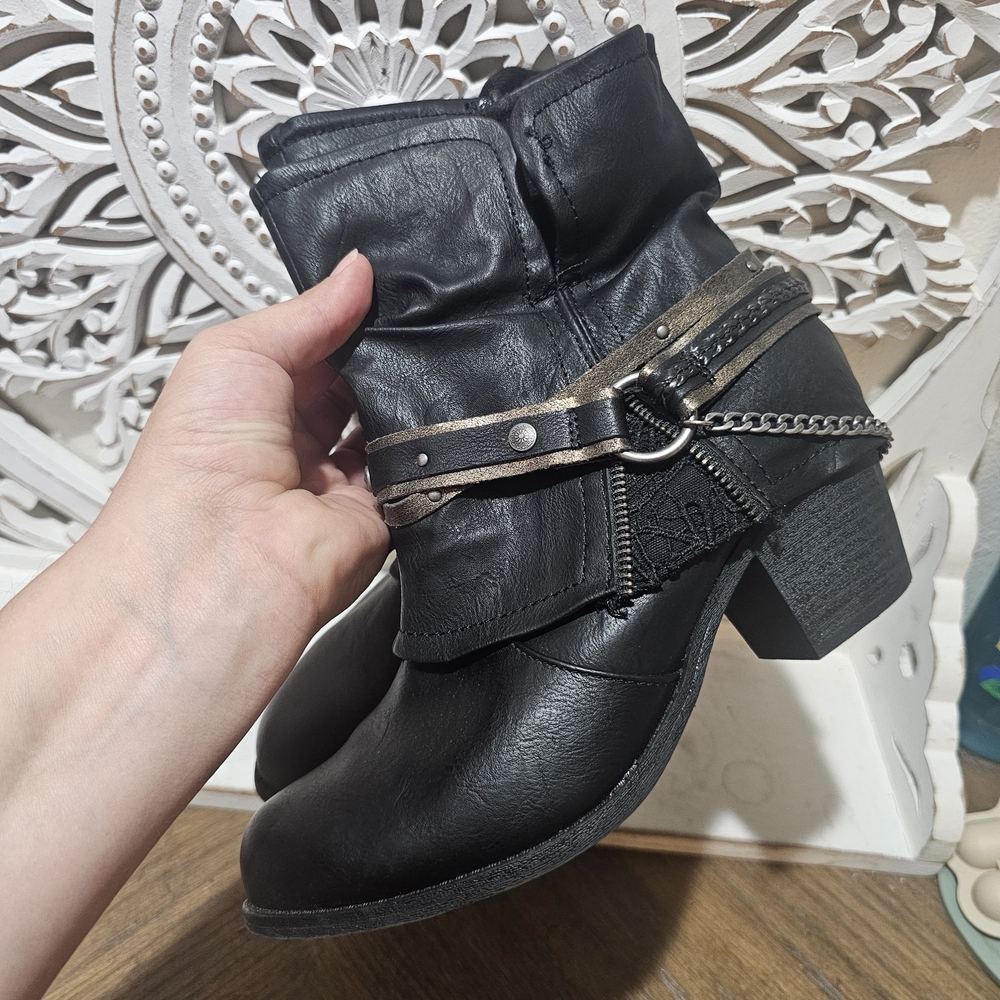 Jellypop Black Ankle Boots with Straps Womens 8.5W - Picture 6 of 8